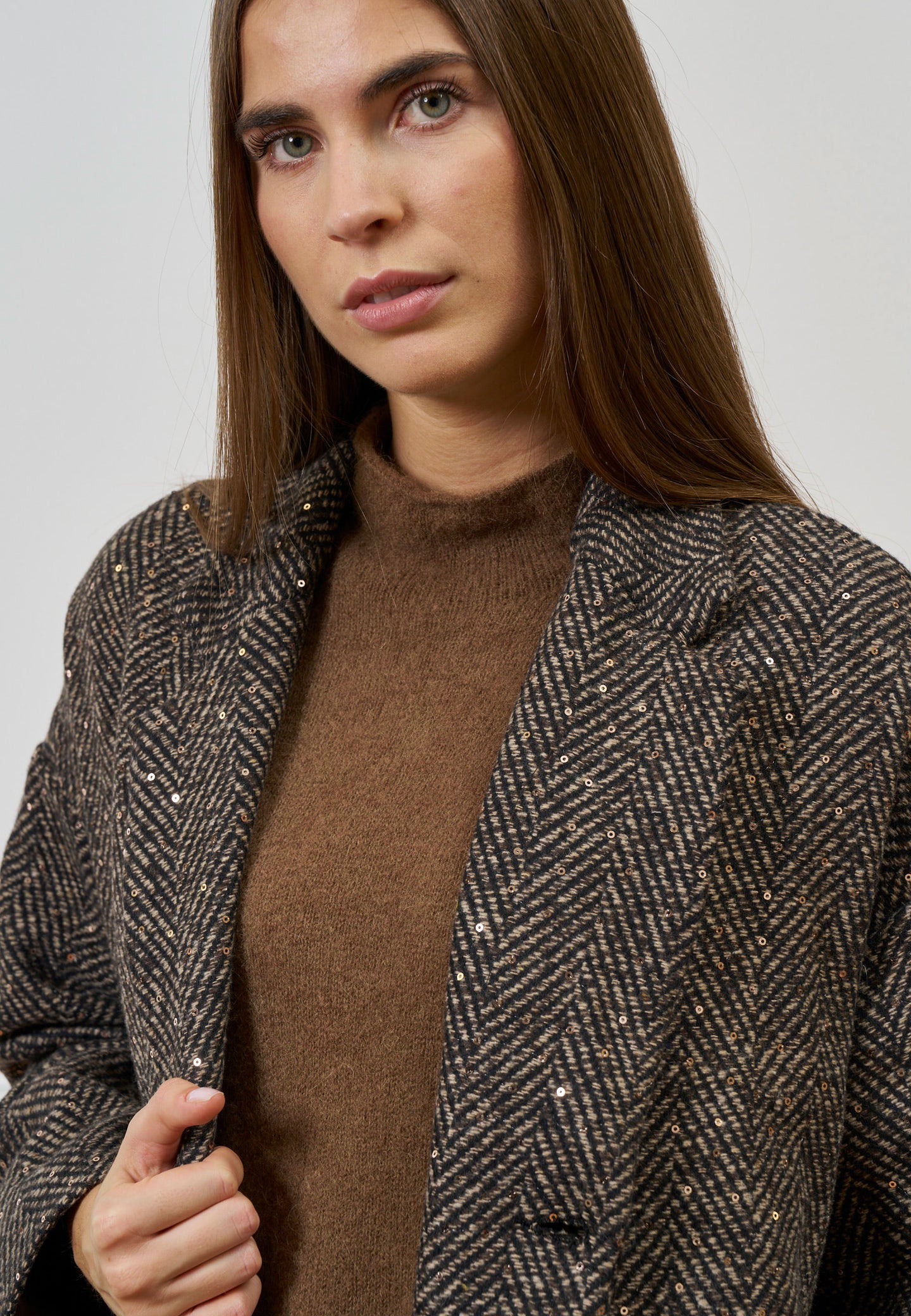 Cappotto spinato con paillettes