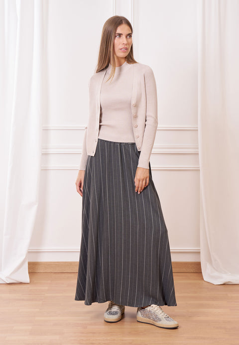 Cardigan costine lurex