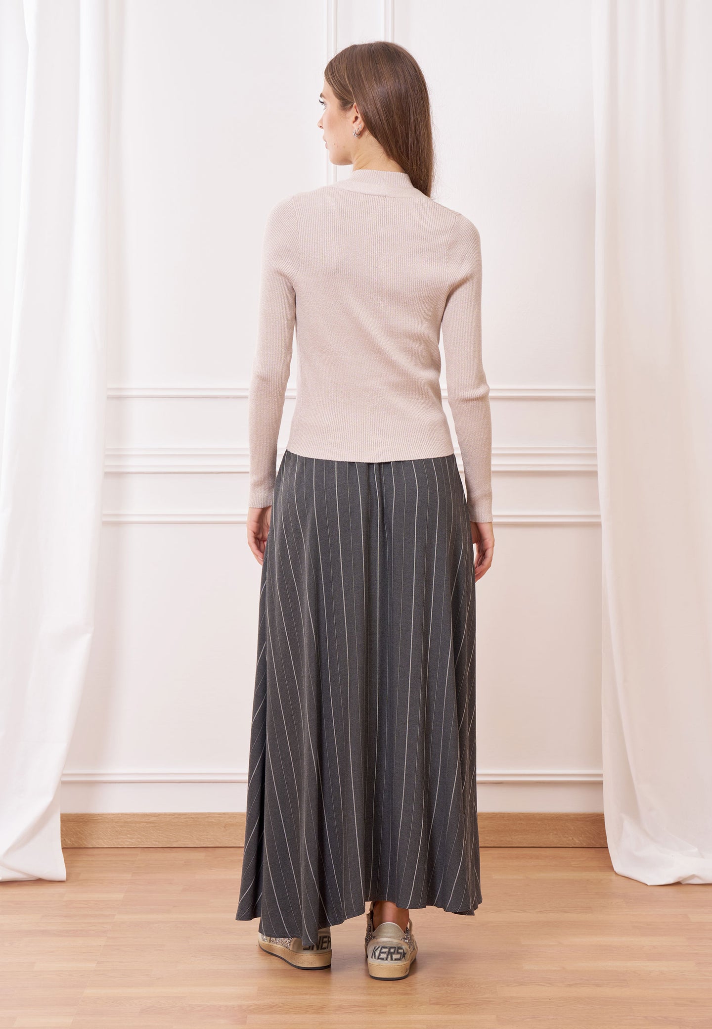 Cardigan costine lurex