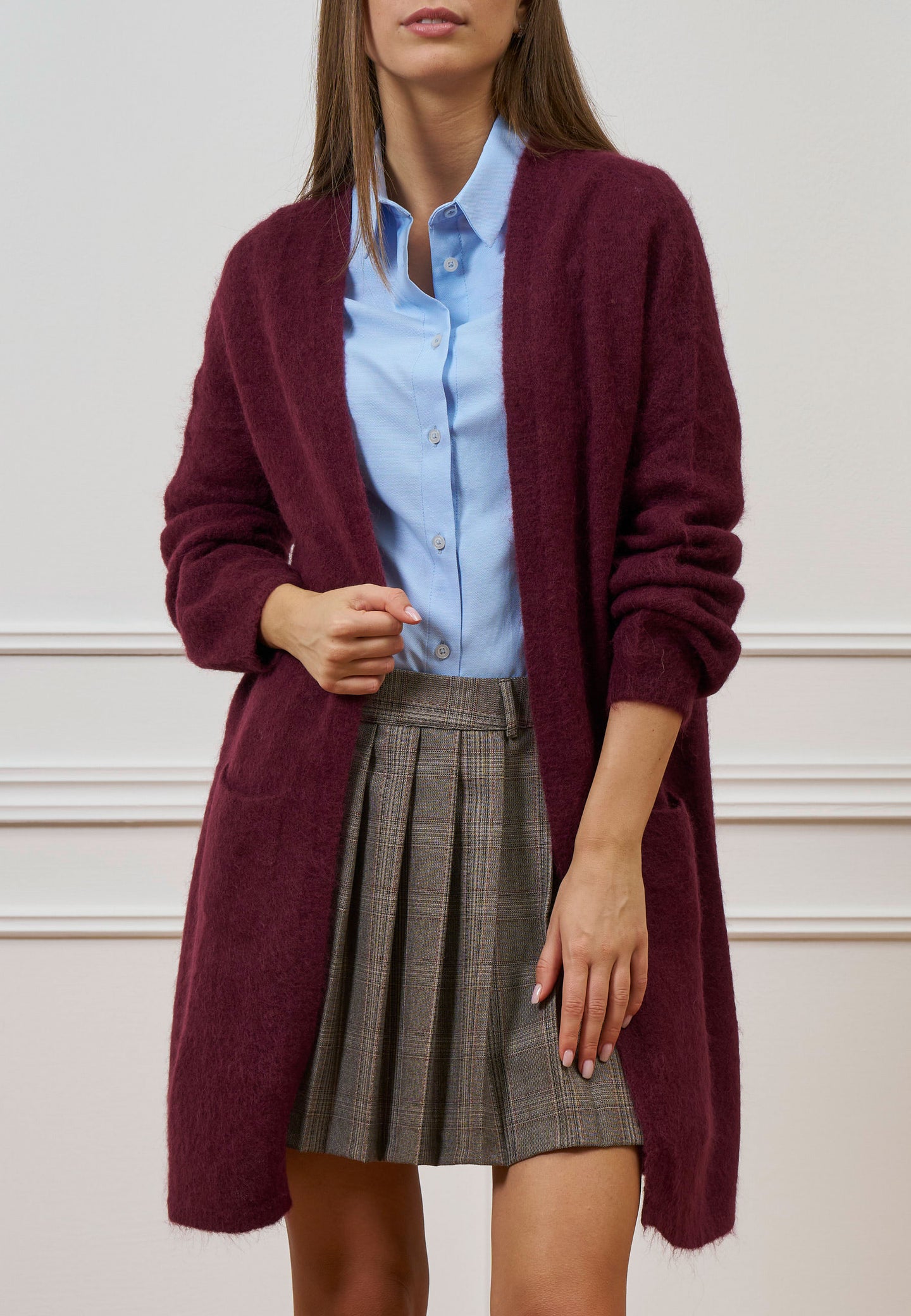 Cardigan lungo aperto