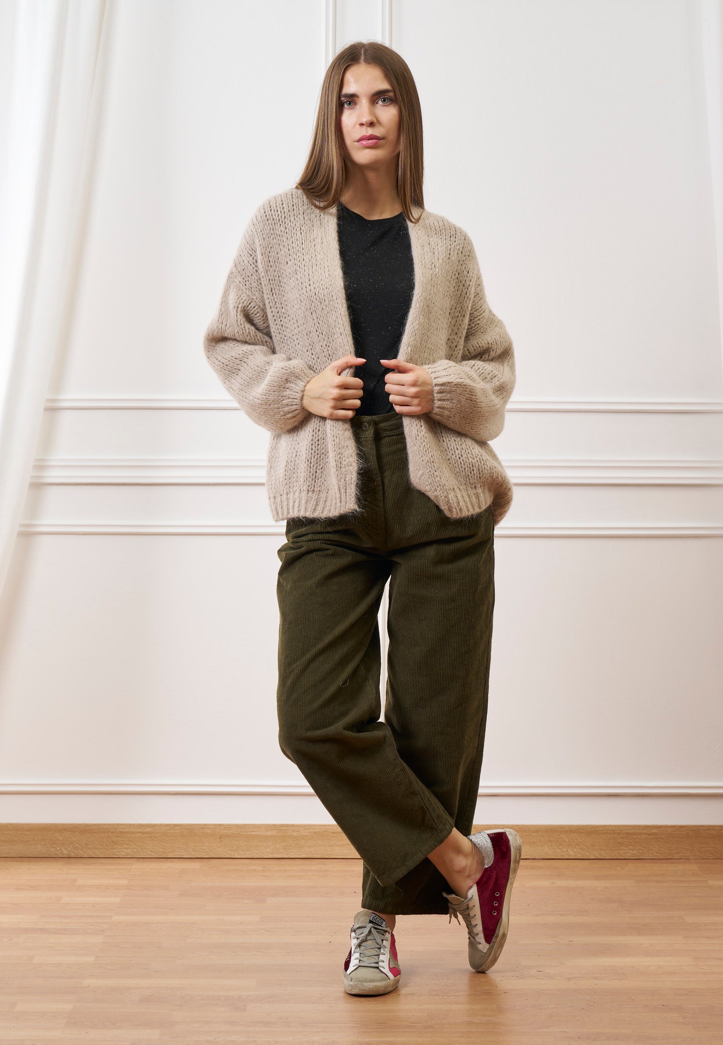 Cardigan over in misto lana