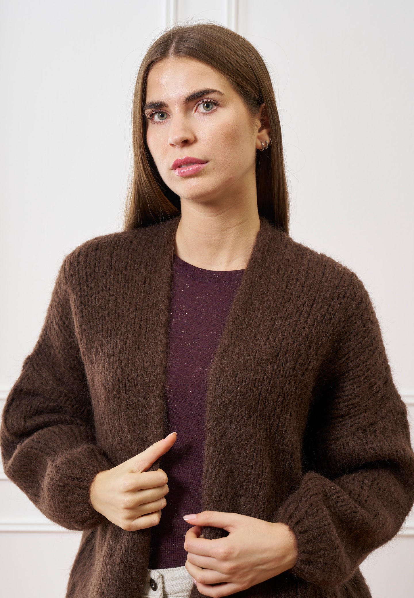 Cardigan over in misto lana