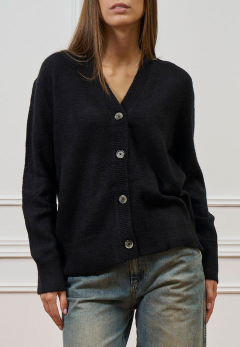 Cardigan scollo a v con bottoni