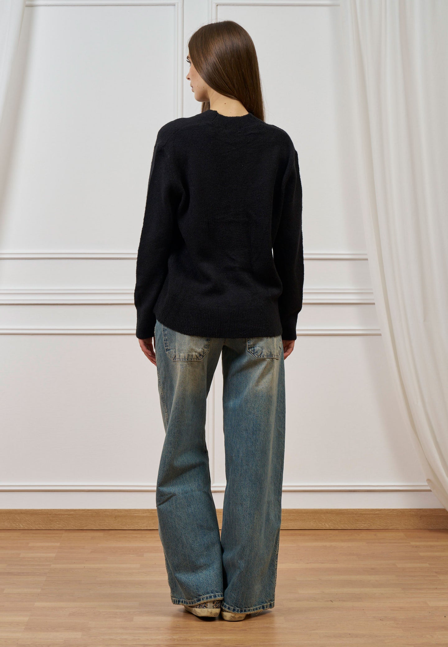 Cardigan scollo a v con bottoni