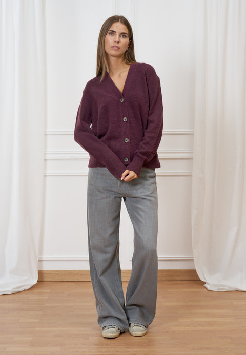 Cardigan scollo a v con bottoni