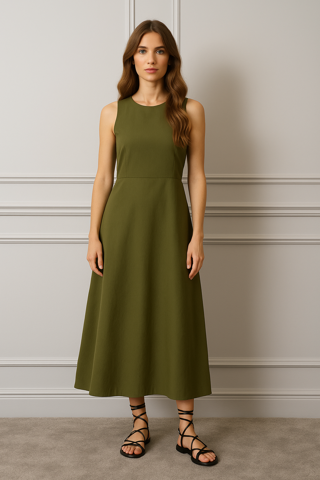 Vestito lungo a trapezio