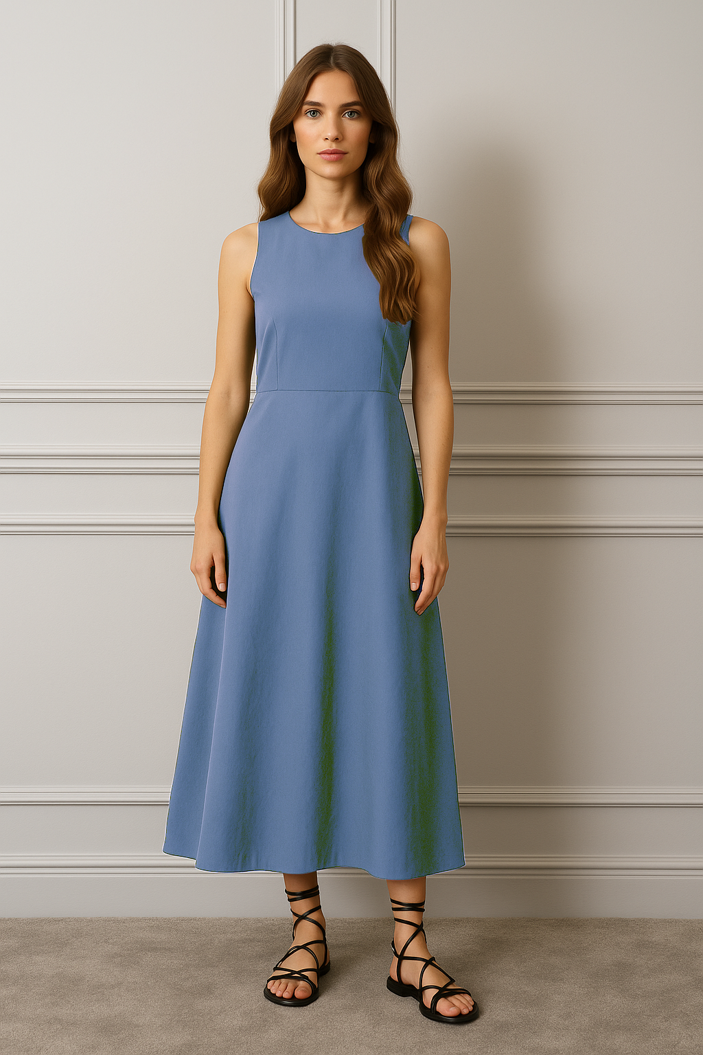 Vestito lungo a trapezio