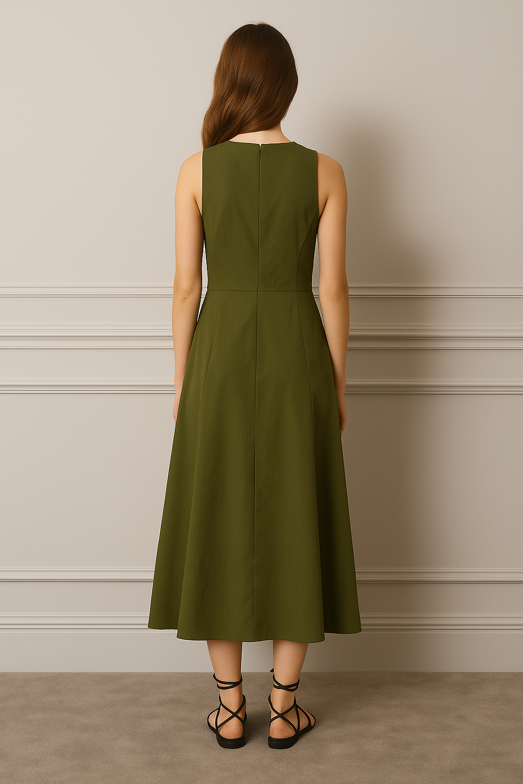 Vestito lungo a trapezio