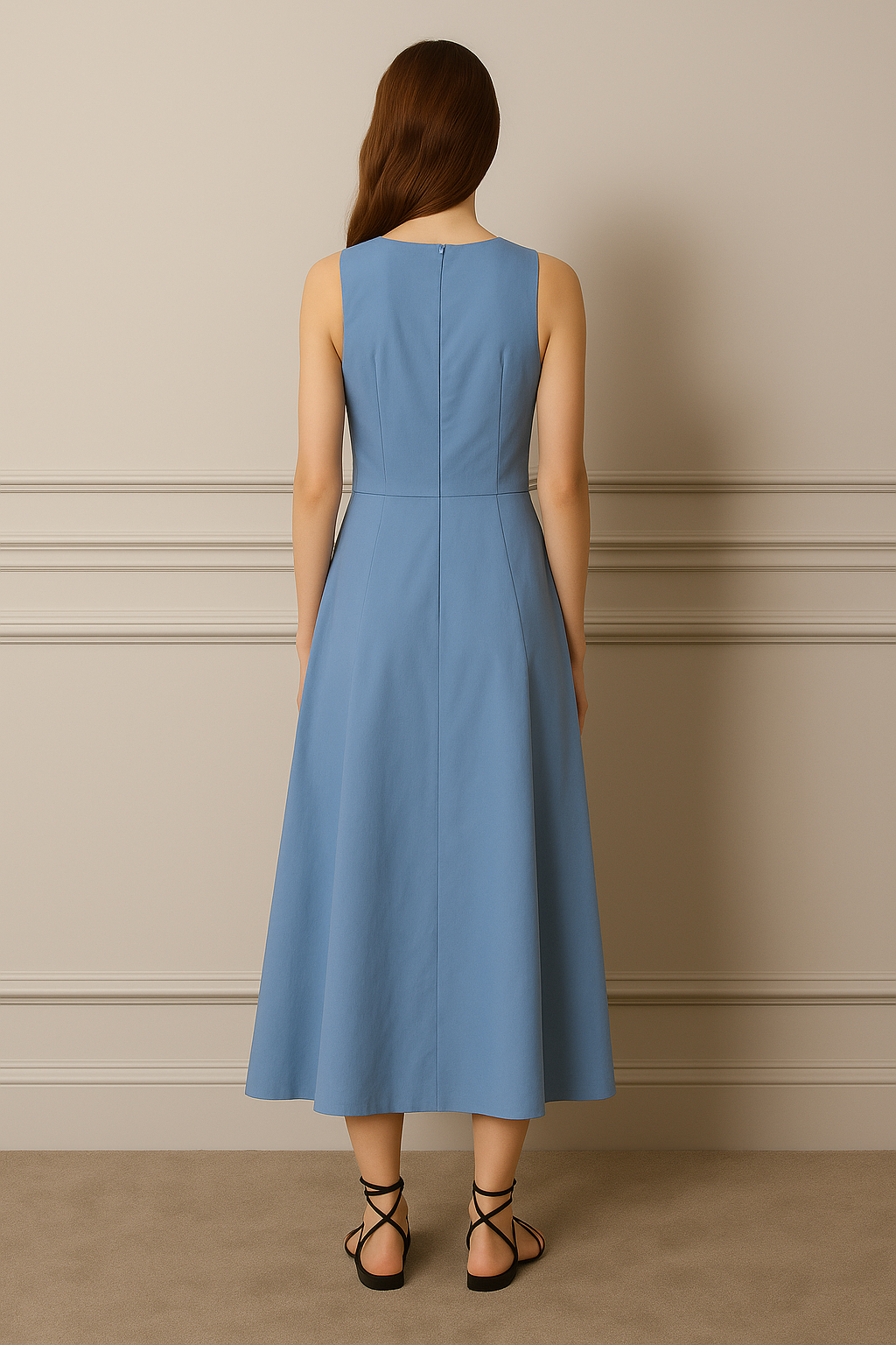 Vestito lungo a trapezio