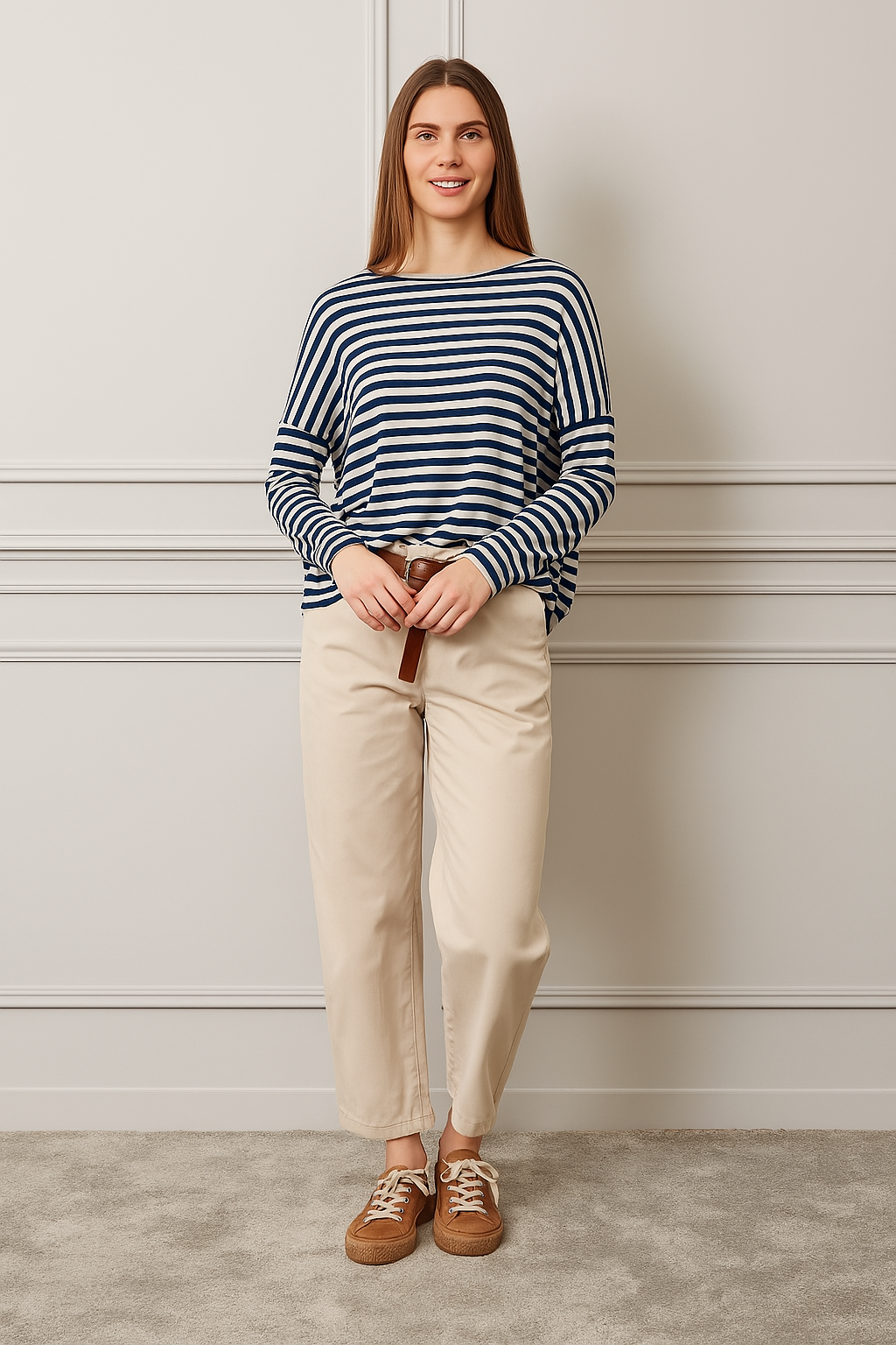 T-shirt over a righe