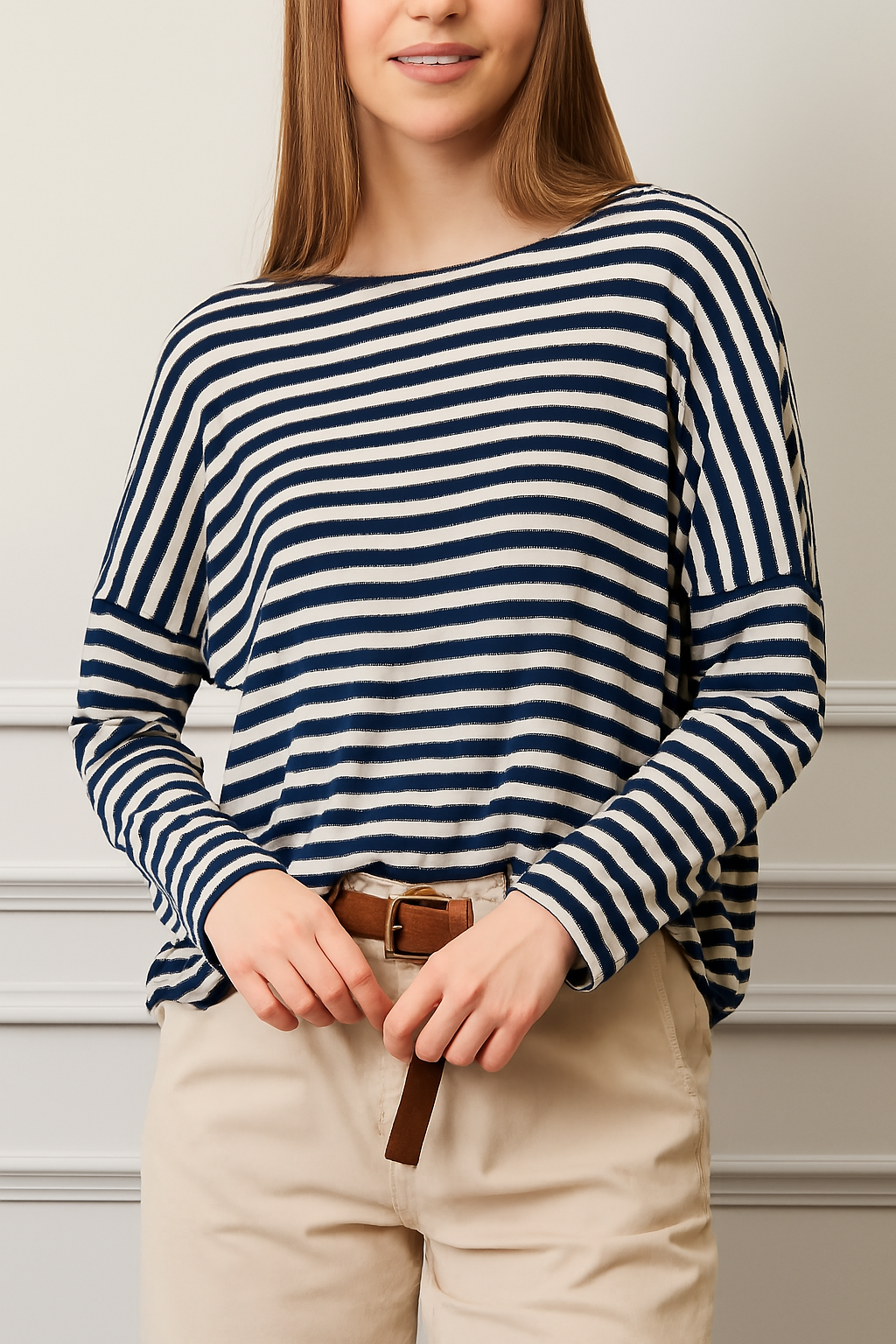 T-shirt over a righe