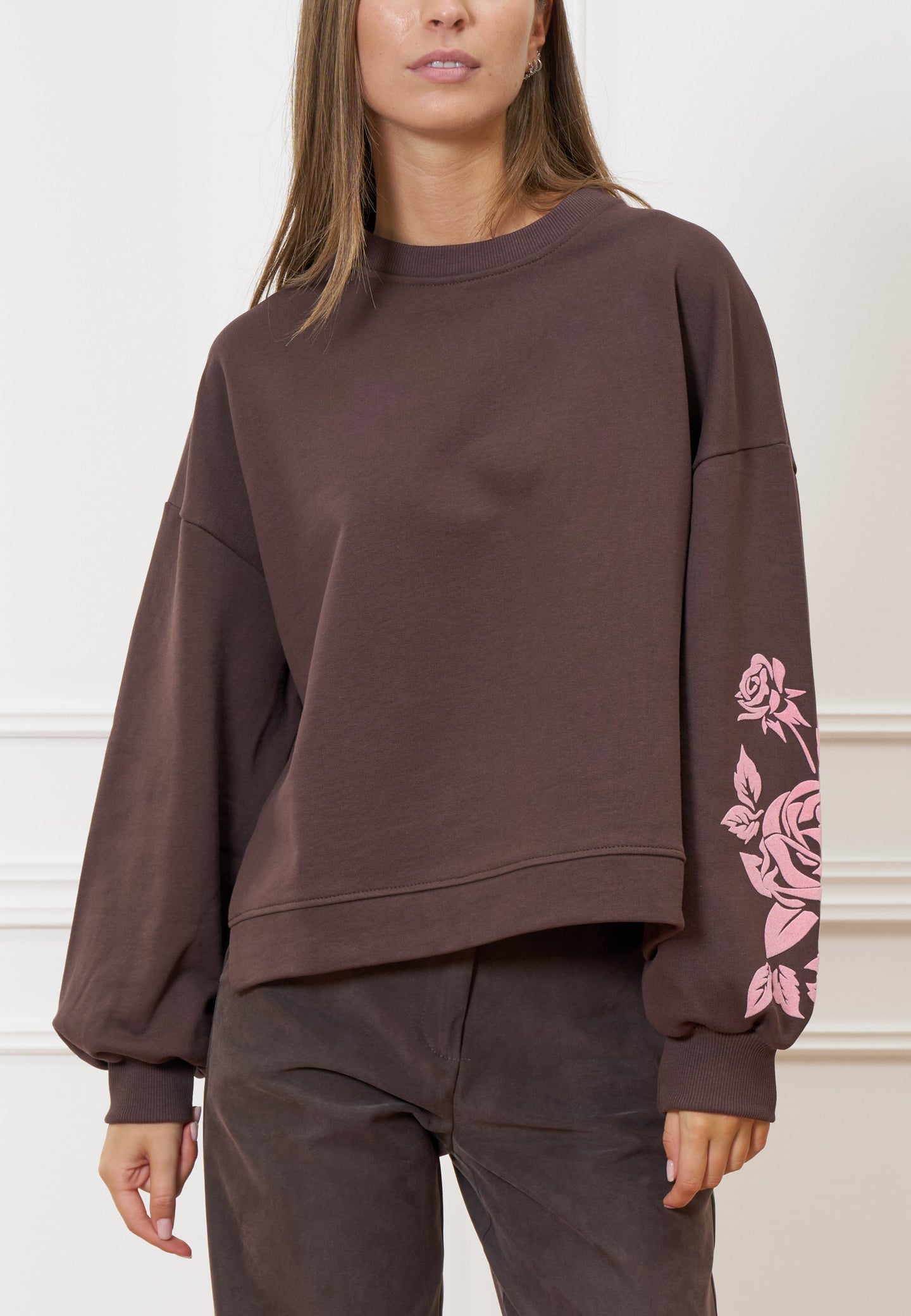 Felpa con stampa in velluto