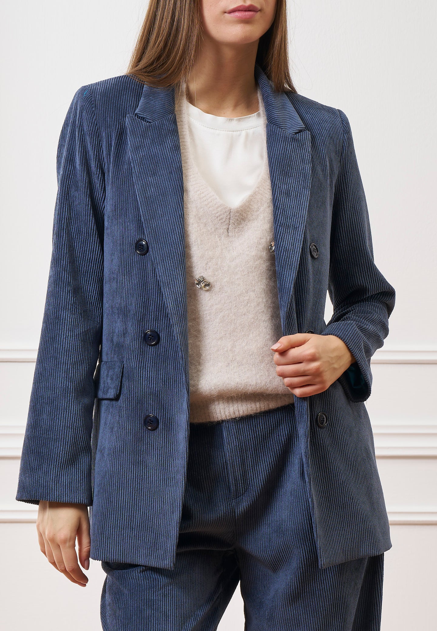 Giacca aperta in velluto a coste