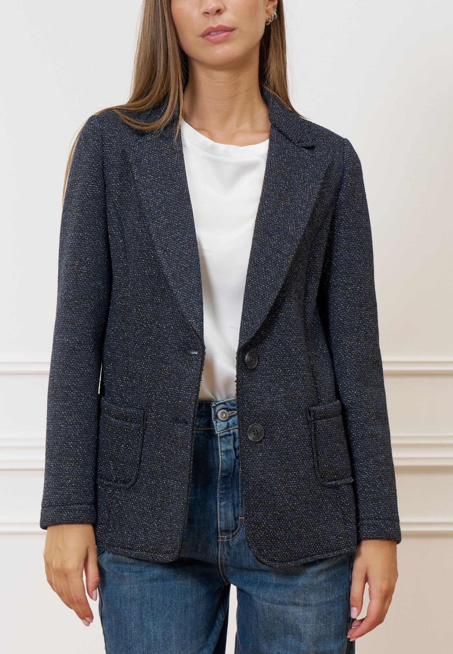 Giacca monopetto con lurex