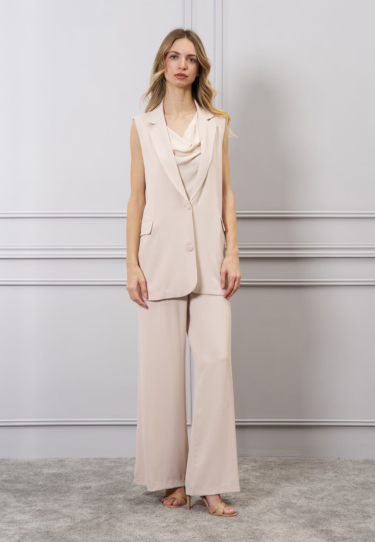 Pantalone palazzo zip laterale