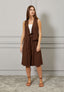 Gilet misto lino con laccio