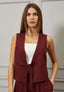 Gilet misto lino con laccio