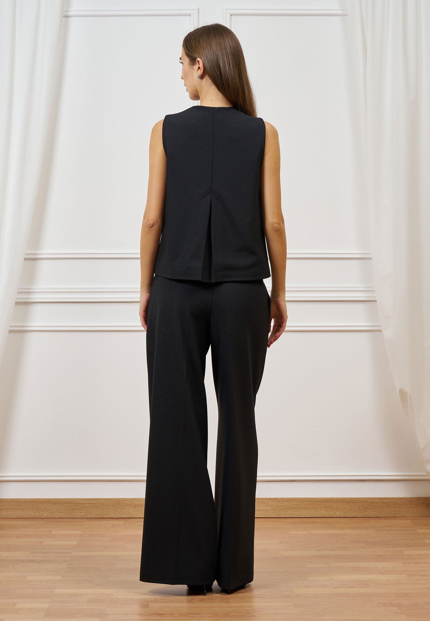 Gilet monopetto con lurex