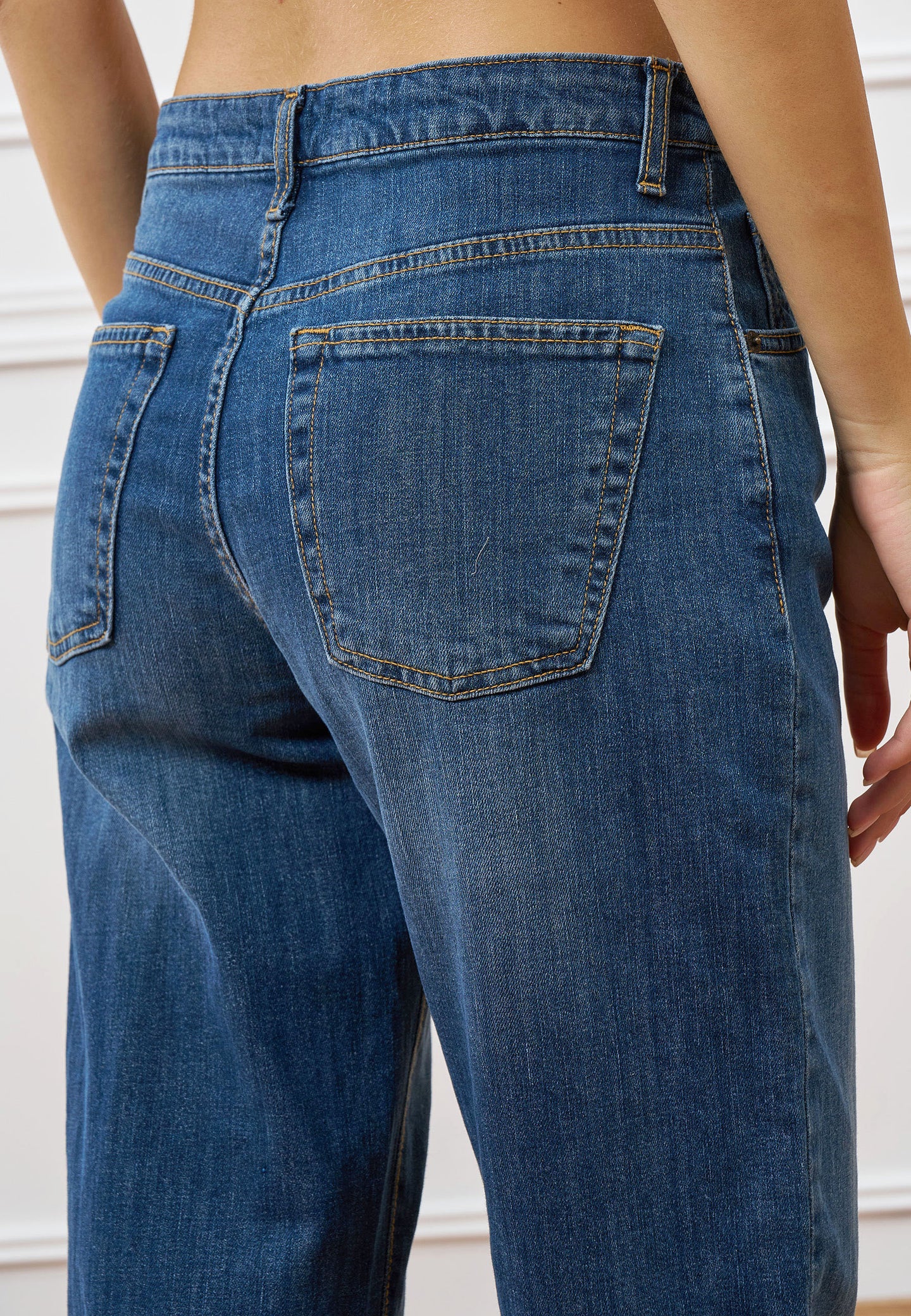 Jeans vita alta risvolto