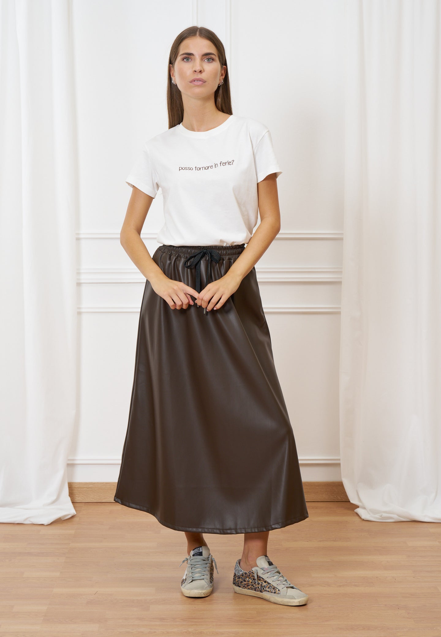 T-shirt girocollo con scritta