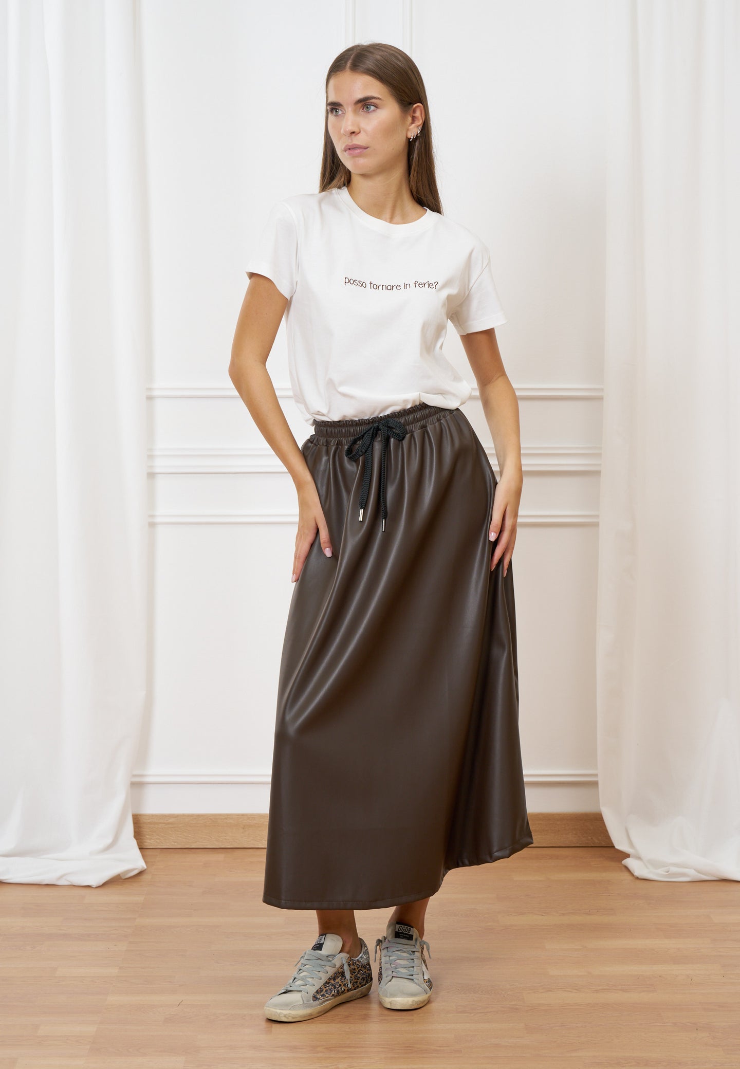 T-shirt girocollo con scritta