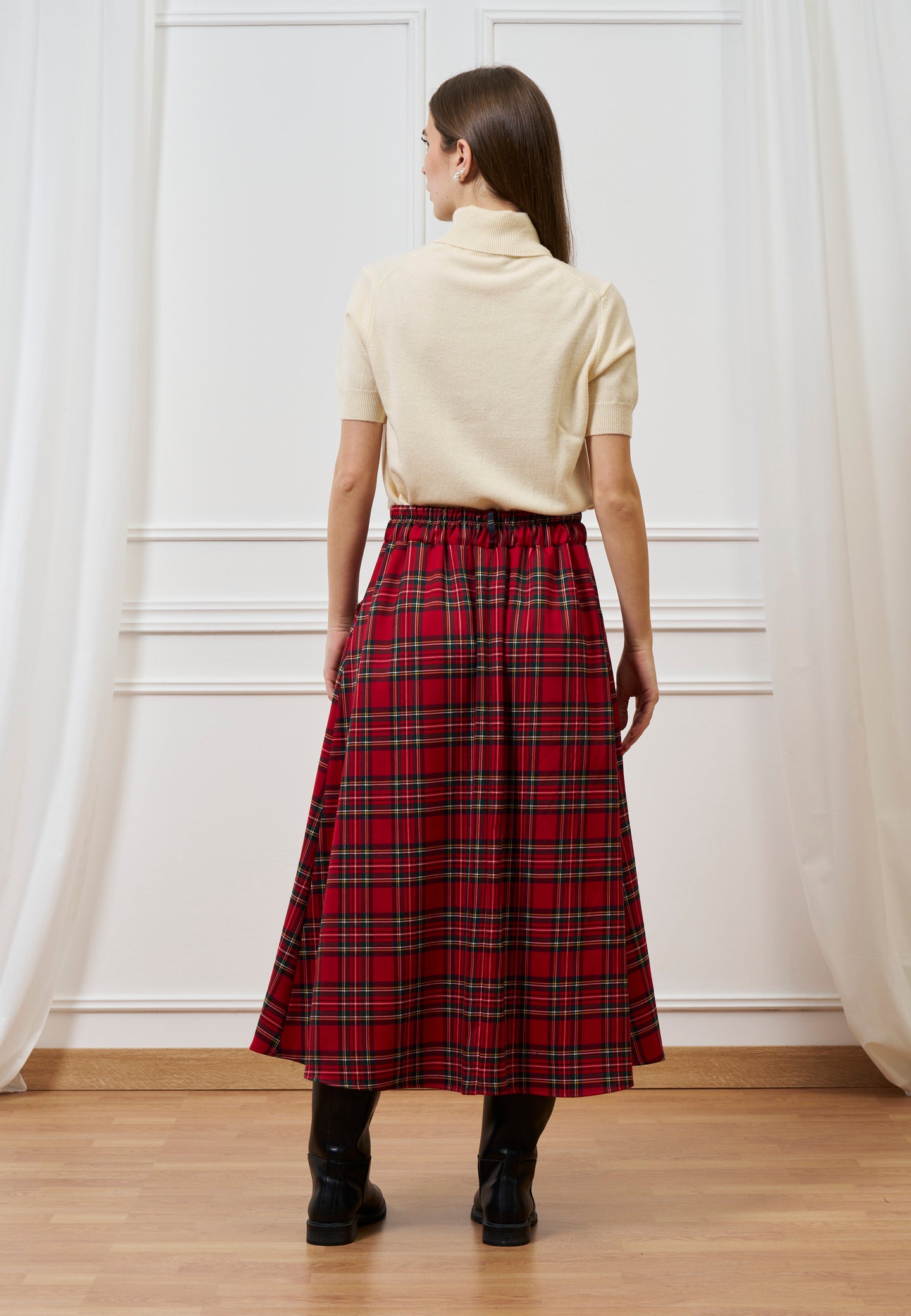 Gonna midi ruota tartan