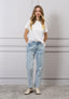 Jeans dritto vita alta