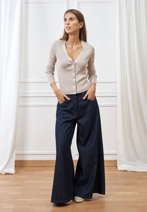 Jeans gamba ampia vita alta