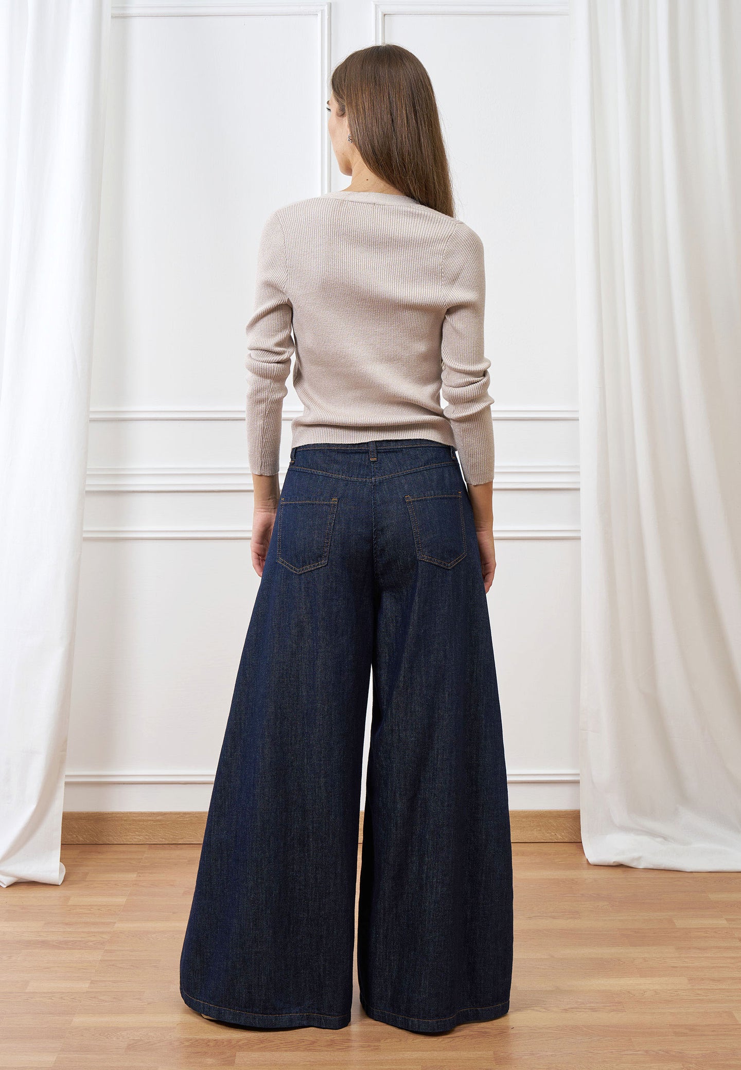 Jeans gamba ampia vita alta