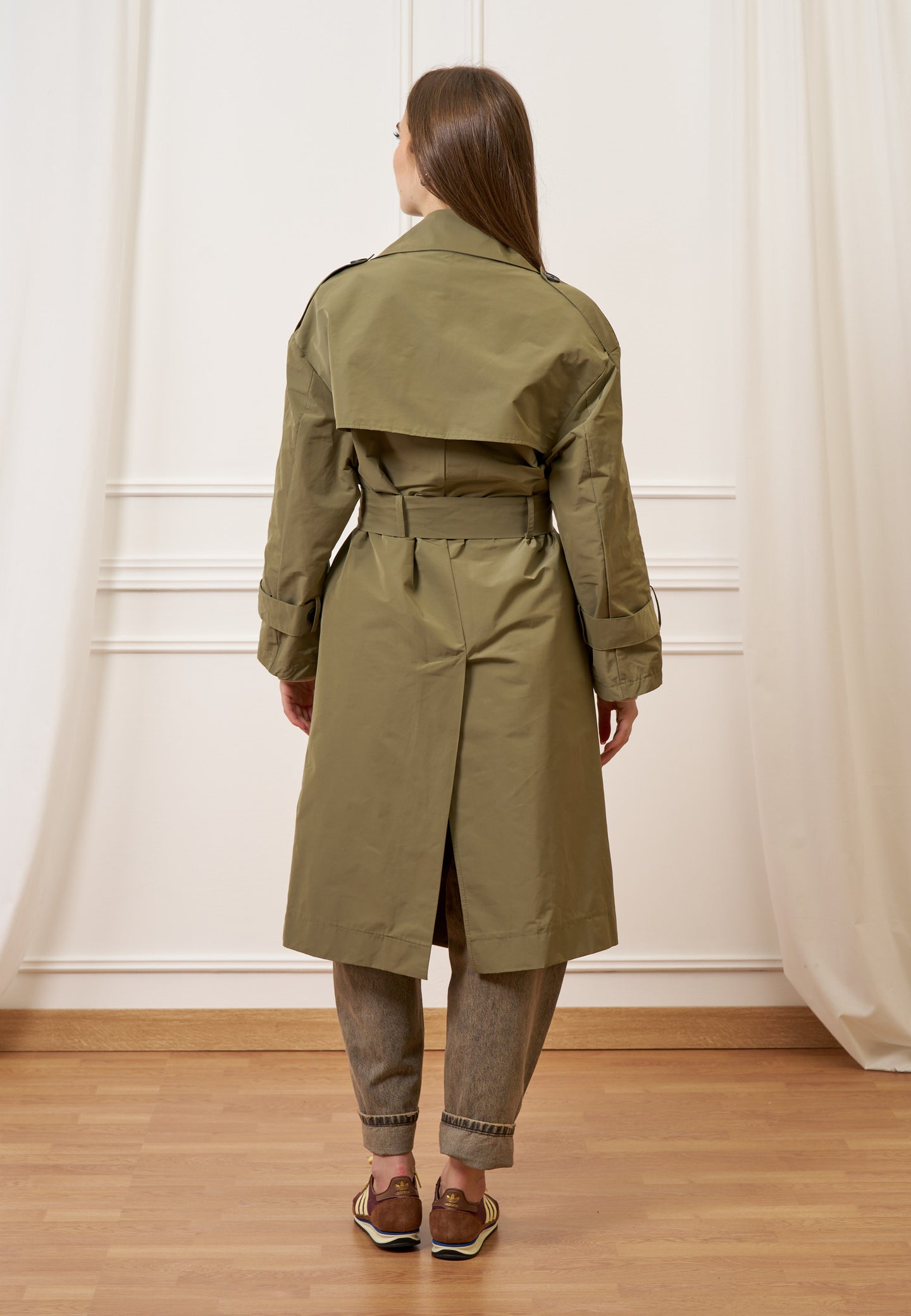 Trench over lungo con cintura - MILITARE