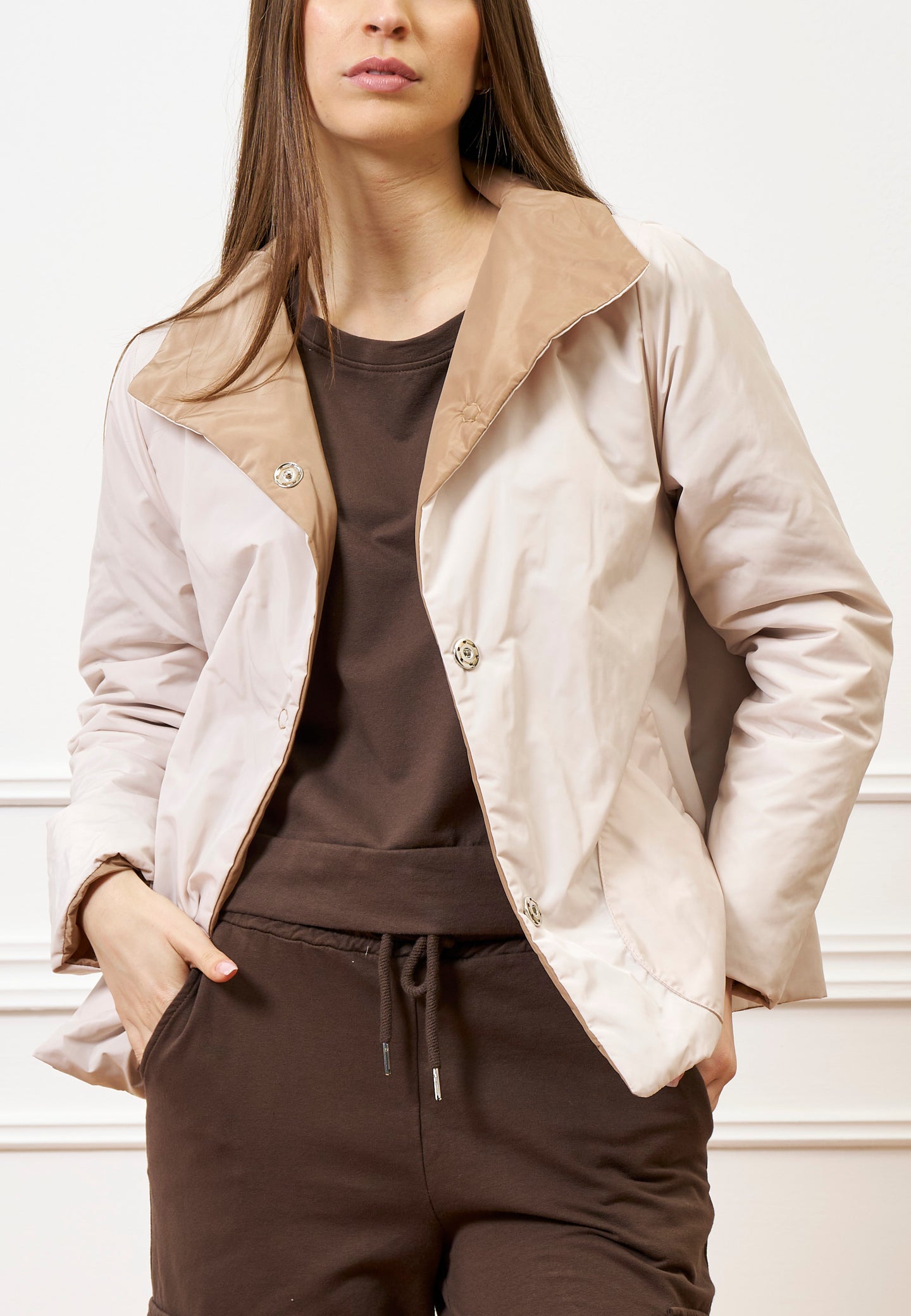 Giubbino imbottito reversibile - BEIGE