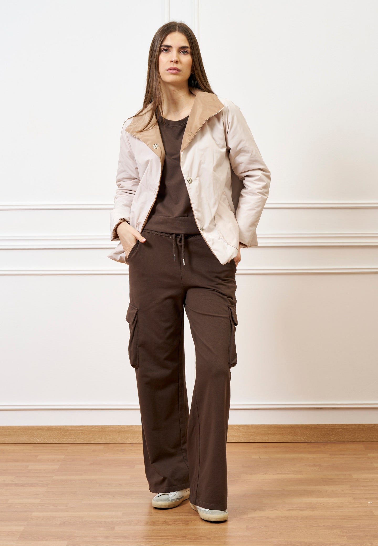 Giubbino imbottito reversibile - BEIGE