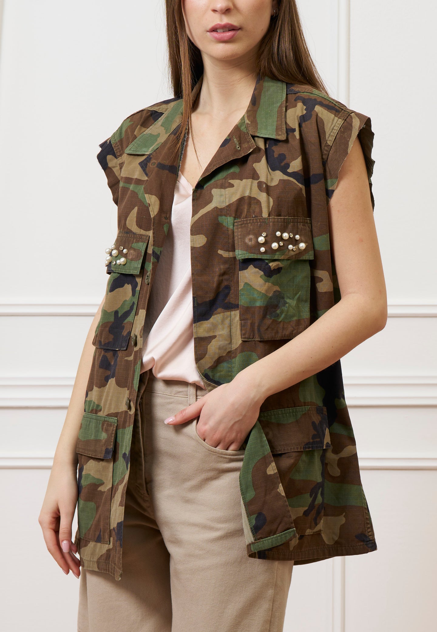 Giacca sahariana smanicata vintage - MIMETICO