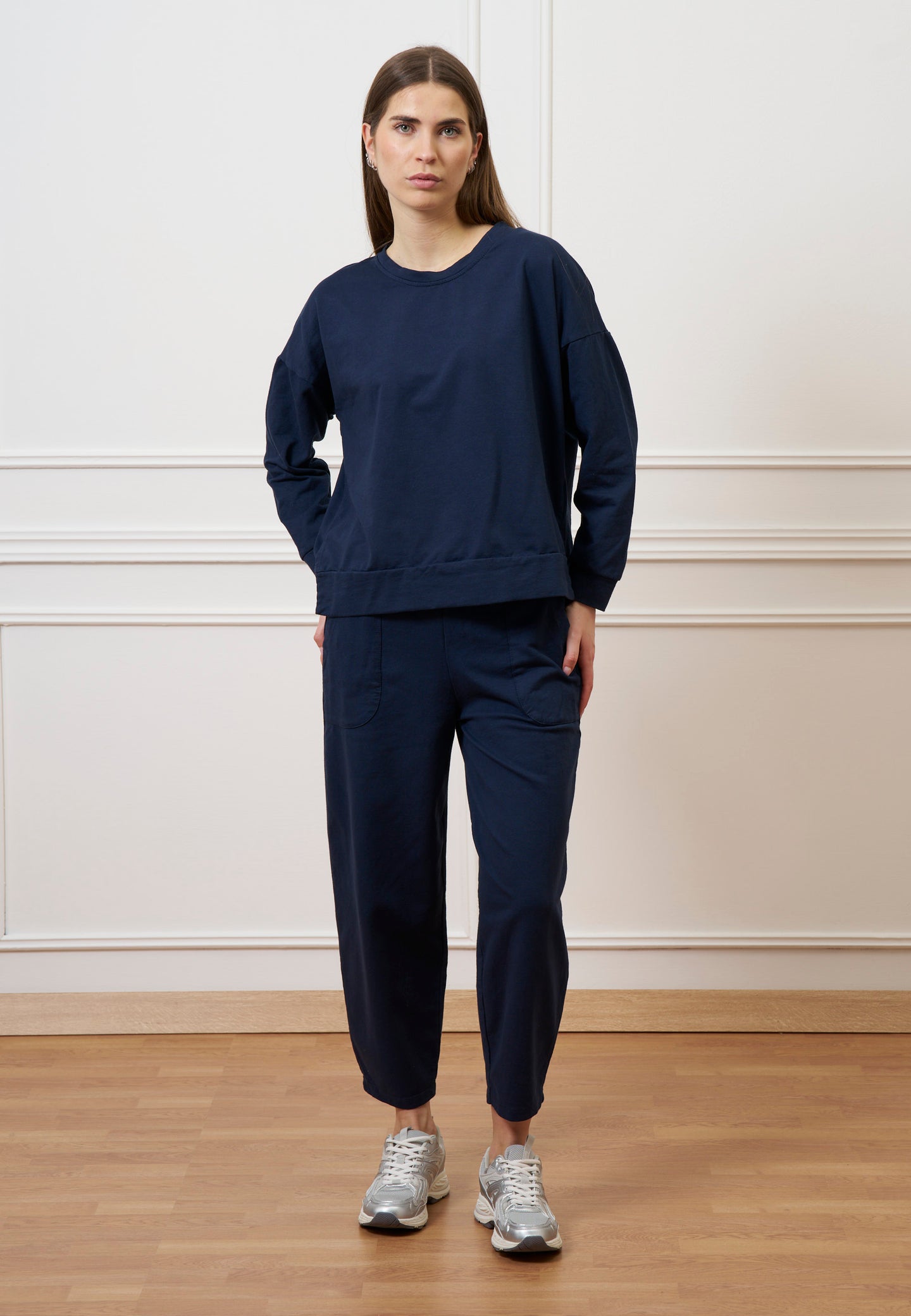 Felpa scatola con spacchi laterali - BLU