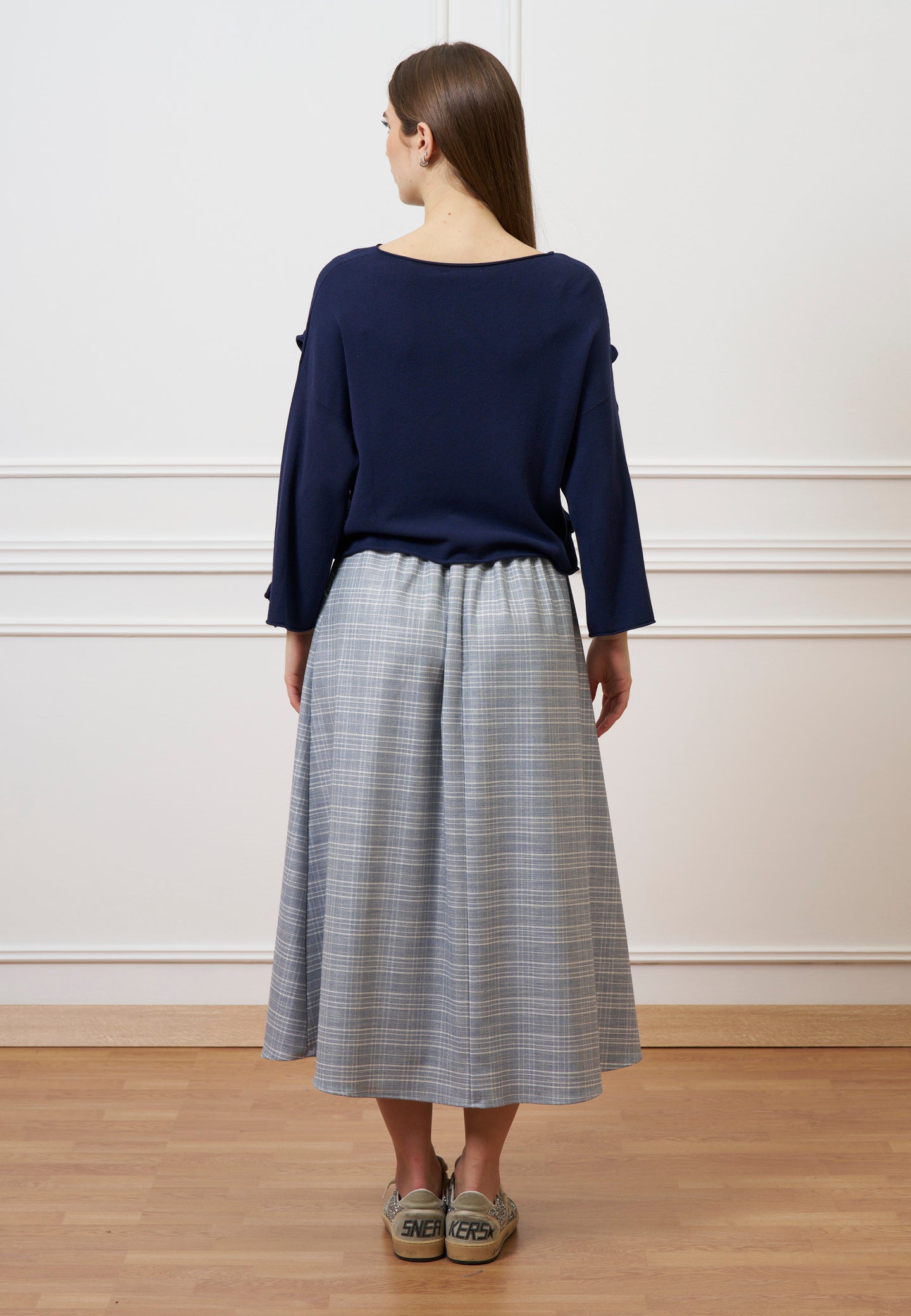 Maglia a scatola con rouches - BLU