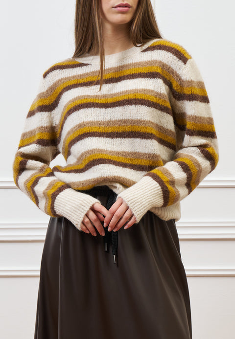 Maglia a righe in mohair