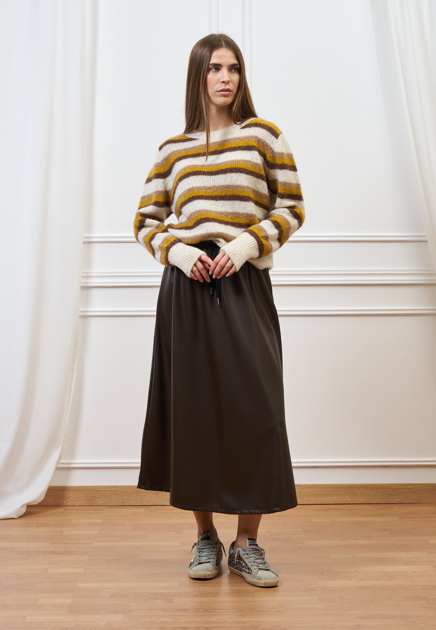 Maglia a righe in mohair