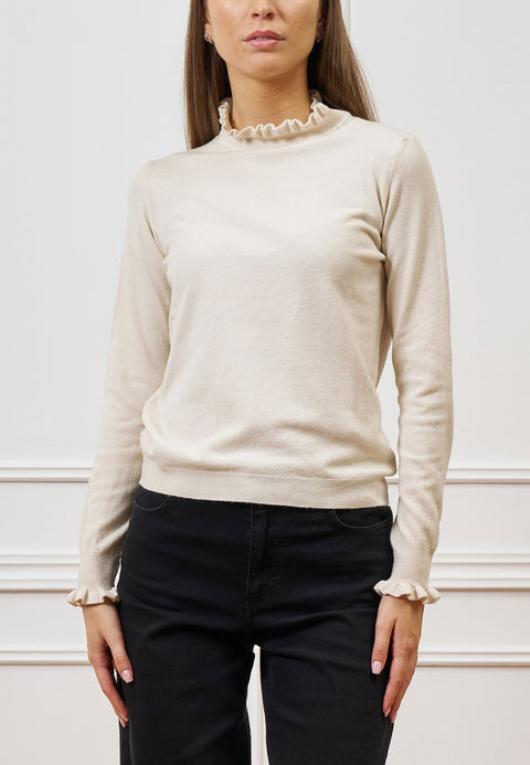 Maglia collo alto con rouches