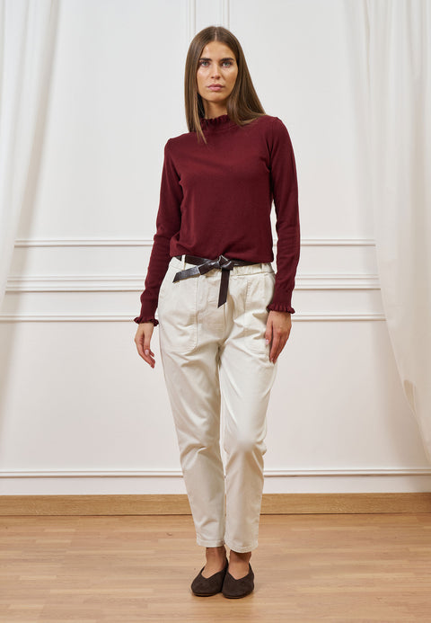 Maglia collo alto con rouches