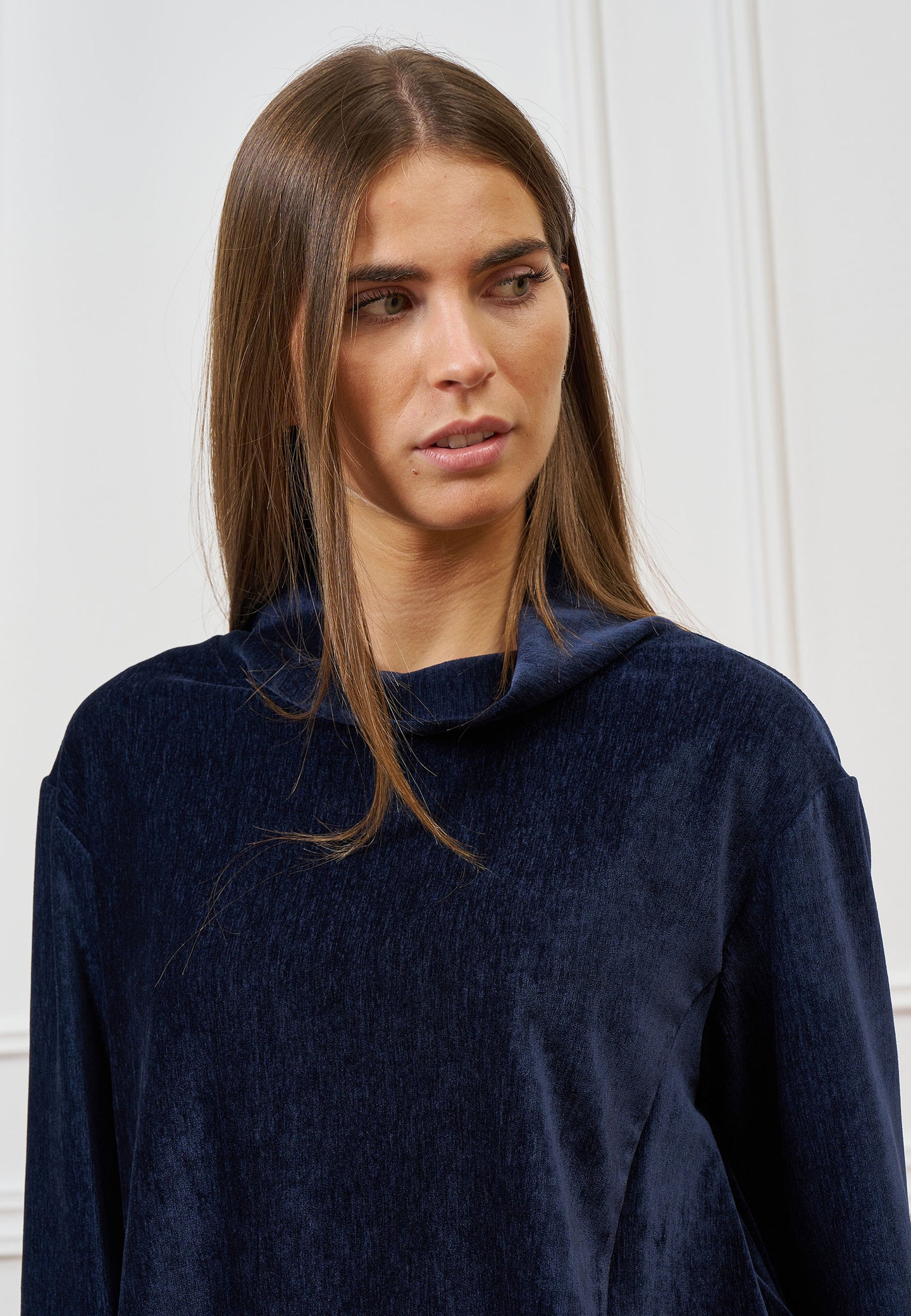 Maglia collo alto in velluto