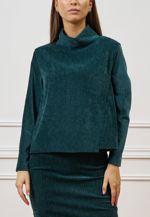 Maglia collo alto in velluto