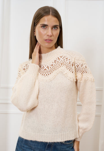 Maglia con inserti in pizzo