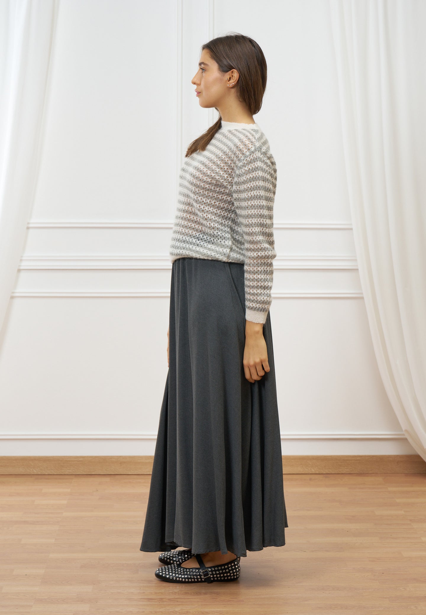 Maglia con motivo lurex in rilievo