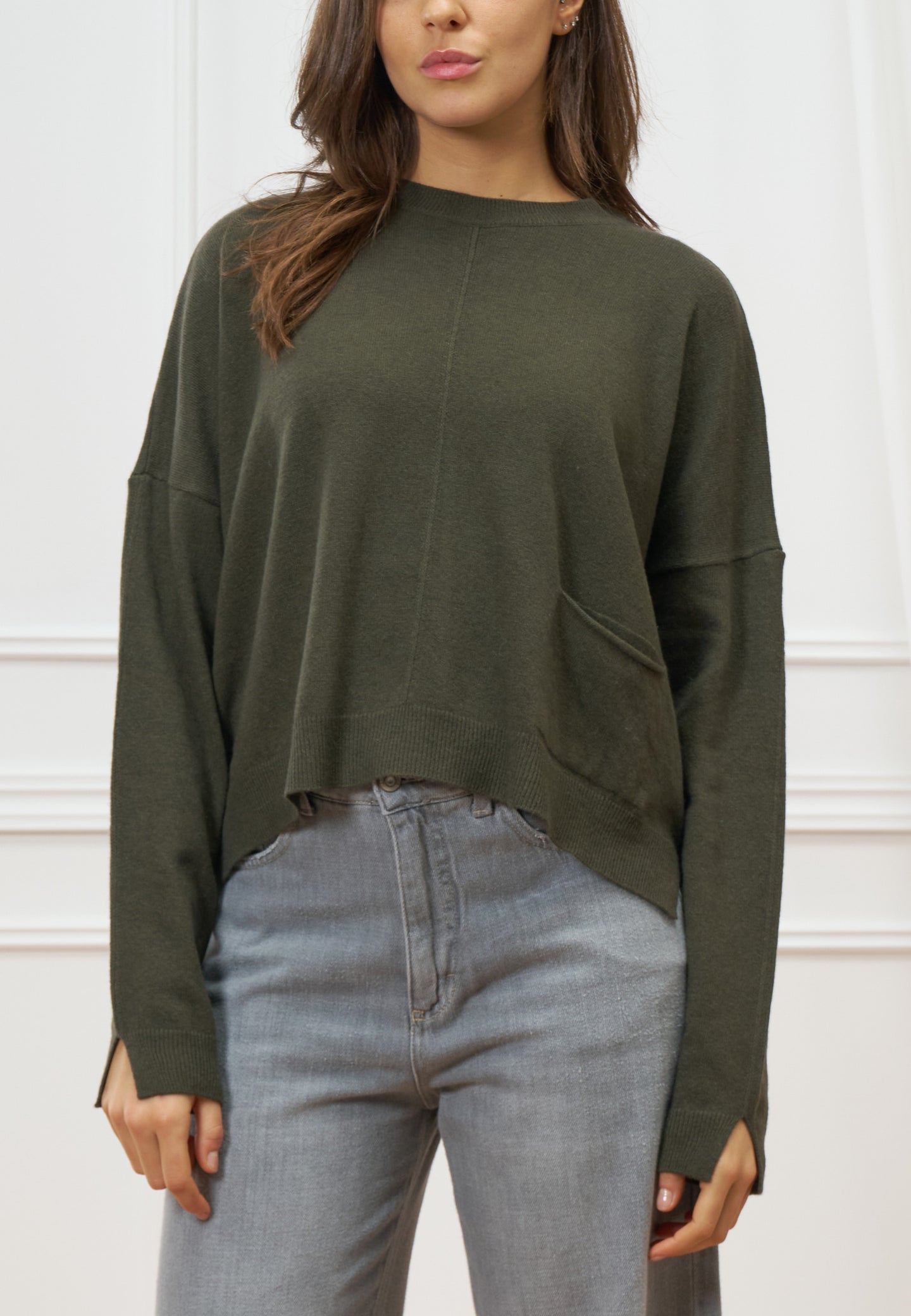 Maglia con nervature in lana