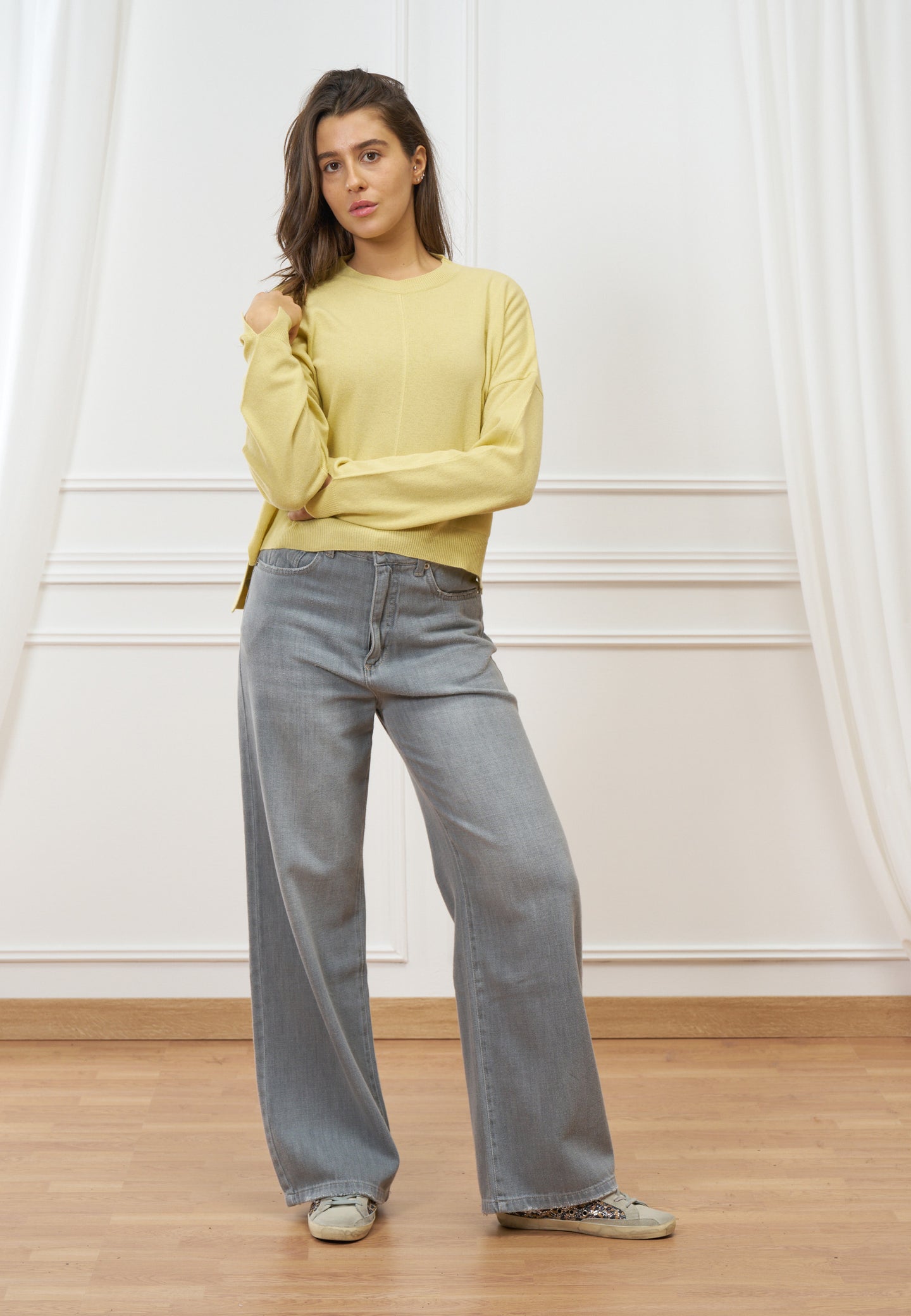 Maglia con nervature in lana