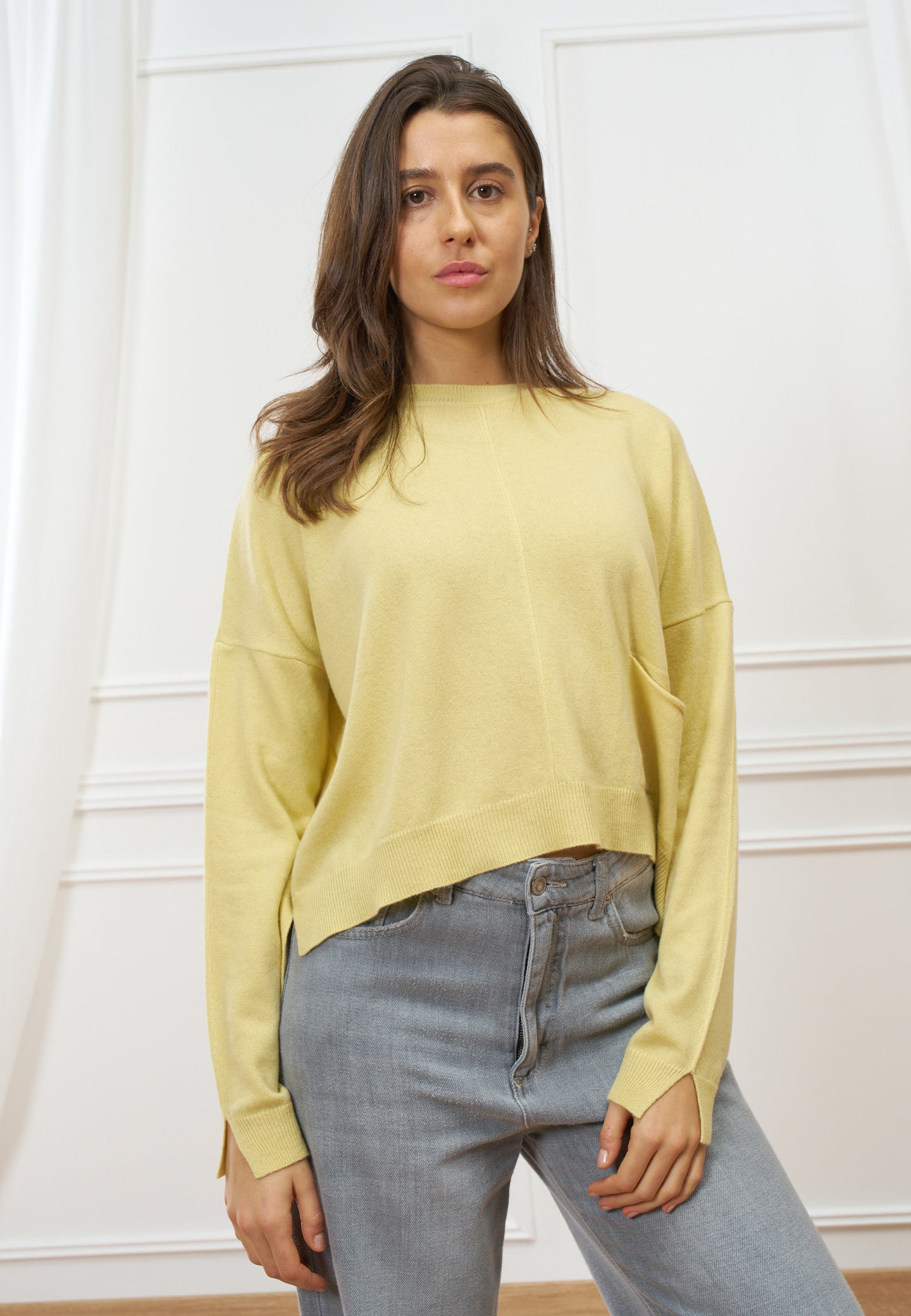 Maglia con nervature in lana