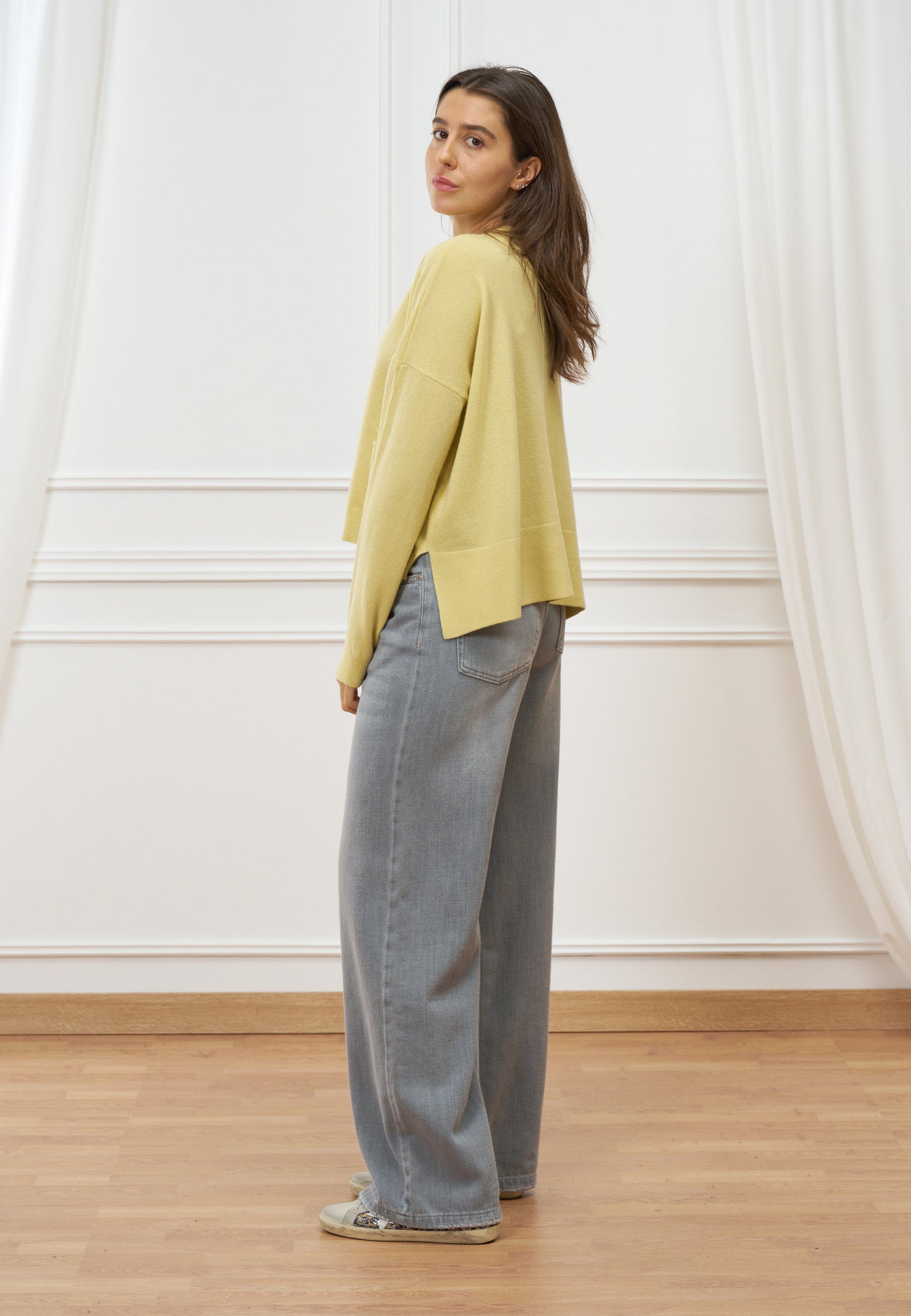 Maglia con nervature in lana