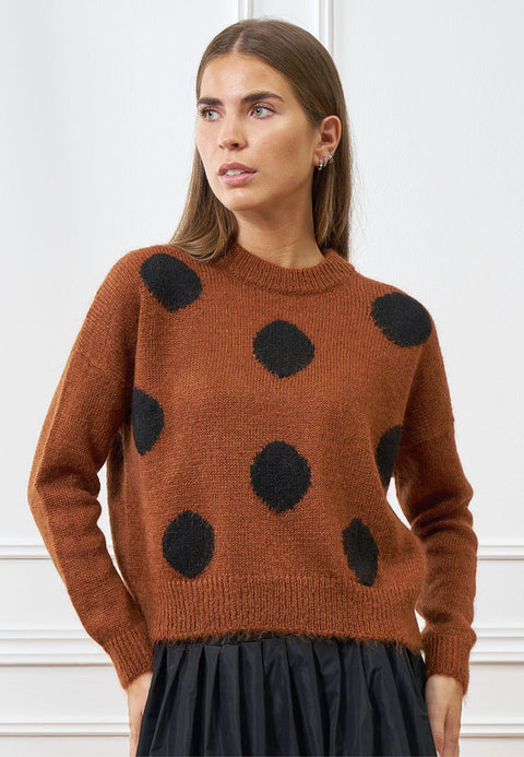 Maglia con pois a contrasto