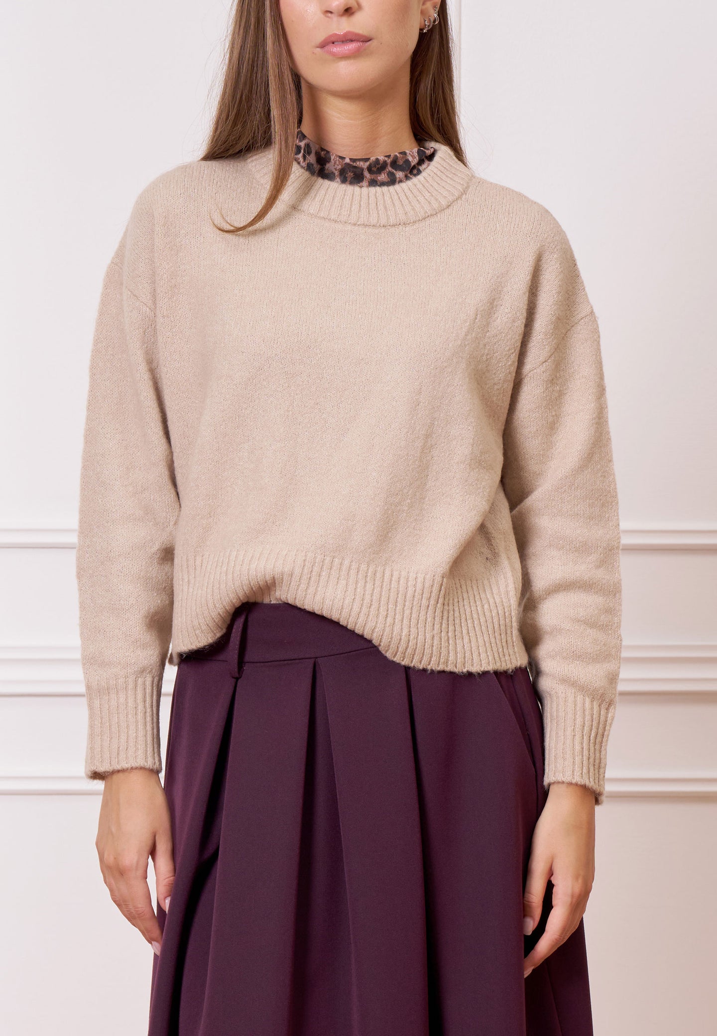 Maglione con profili a costine