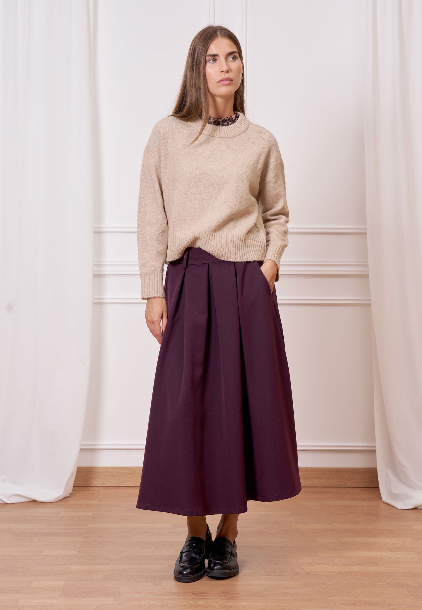 Maglione con profili a costine